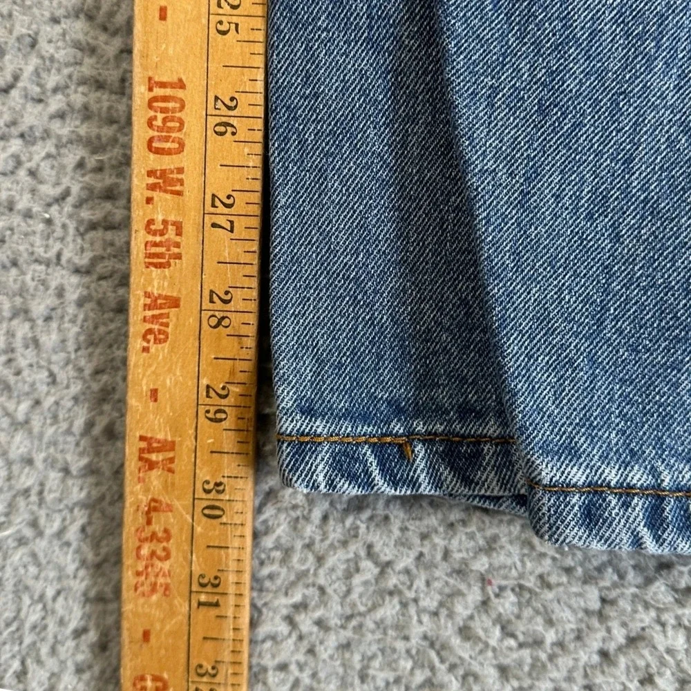 Levis 550 Jeans Mens 52X30 Blue Relaxed Fit Tapered Leg Distressed Red Tab Denim
